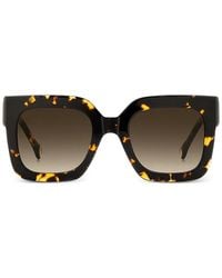 Carolina Herrera - Tortoiseshell-Effect Square-Square-Square-Frame Sunglasses - Lyst