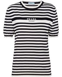 Prada - Striped Short-sleeved T-shirt - Lyst