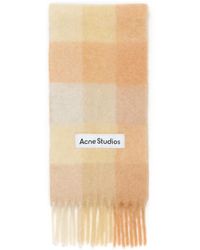 Acne Studios - Karierter Schal Mit Logo-Applikation - Lyst