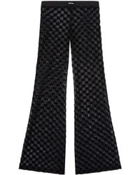 Palm Angels - Semi-Sheer Monogram Flared Trousers - Lyst