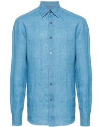 Zegna - Button-up Linen Shirt - Lyst