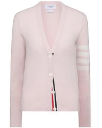 Thom Browne - Classic Cashmere 4-Bar V-Neck Cardigan - Lyst