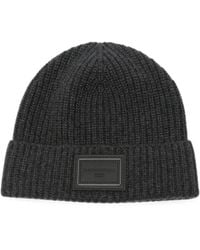 Dolce & Gabbana - Gerippte Beanie Mit Logo-Patch - Lyst