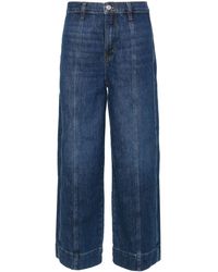 FRAME - Seamed high-rise wide-leg jeans - Lyst