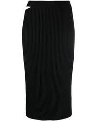 Helmut Lang - Cutout-Detail Ribbed Knit Skirt - Lyst