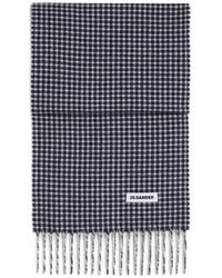 Jil Sander - Micro-Checkered Handknit Scarf - Lyst