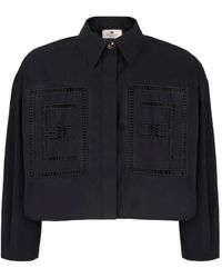 Elisabetta Franchi - Besticktes Cropped-Hemd - Lyst