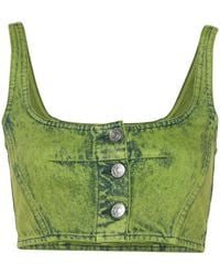Marni - Top Corto Vaquero Con Efecto Lavado - Lyst