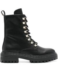 Twinset - Embellished Lace-Up Boots - Lyst