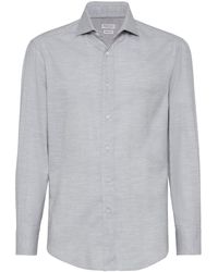 Brunello Cucinelli - Plain Long-sleeve Shirt - Lyst