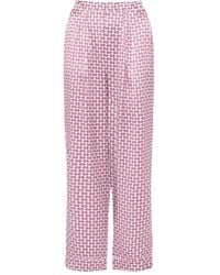 Eres - Clip Pyjama-Hose Aus Seide Mit Geometrischem Print - Lyst