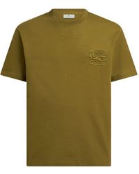 Etro - Cotton Jersey T-Shirt With Raised Pegaso Logo - Lyst