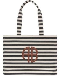 Anine Bing - Gestreifte Canvas-Tragetasche - Lyst