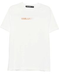 KARL LAGERFELD - Logo-Print Crew-Neck T-Shirt - Lyst