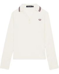 Fred Perry - Ribbed-Knit Long-Sleeve Top - Lyst