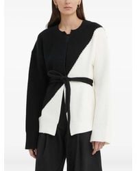 Aeron - Diagonal-Ribbed Knit Cardigan - Lyst