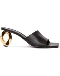 JW Anderson - Chain Heel Leather Sandals - Lyst