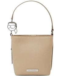 KARL LAGERFELD - Small Logo-Plaque Bucket Bag - Lyst