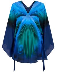 Alberta Ferretti - Gradient-Effect V-Neck Blouse - Lyst