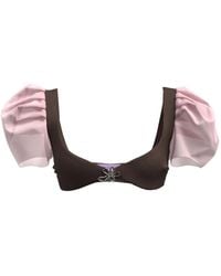 MACCAPANI - Bh Top Met Pofmouwen - Lyst