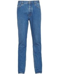 Prada - Halbhohe Slim-Fit-Jeans - Lyst