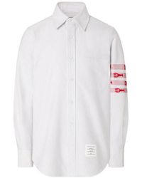 Thom Browne - 4-Bar Lobster-Embroidered Shirt - Lyst