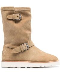 KENZO - Leather Shearling Boots - Lyst