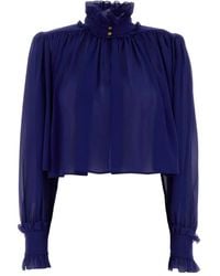 Chloé - Georgette Blouse Met Ruches - Lyst