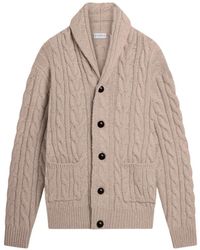 Ballantyne - Cable-Knit Wool Cardigan - Lyst