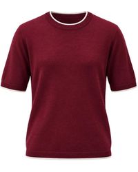 Benetton - Contrast-Trim Merino Sweater - Lyst