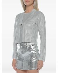 ARMANI EXCHANGE - Metallic Ribbed-Knit Cardigan - Lyst
