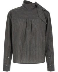 Tela - Striped Tie-Neck Blouse - Lyst