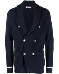 Brunello Cucinelli - Cardigan En Coton À Boutonnière Croisée - Lyst