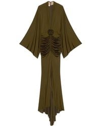 Blumarine - Draped Flower-Appliqué Maxi Dress - Lyst