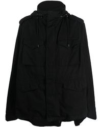 Balenciaga - Distressed Hooded Parka Jacket - Lyst