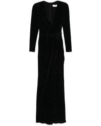 Nissa - Glitter-Detail Velvet Maxi Dress - Lyst