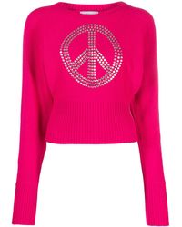 Moschino - Rhinestone Cropped Jumper - Lyst