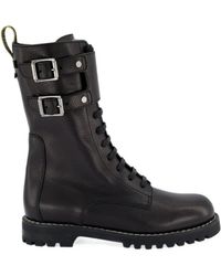 Fendi - Commando Buckle-Detail Biker Boots - Lyst