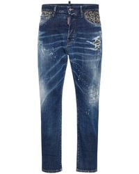 DSquared² - Distressed Straight-Leg Jeans - Lyst