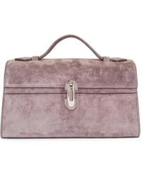 SAVETTE - Suede Top-Handle Tote Bag - Lyst