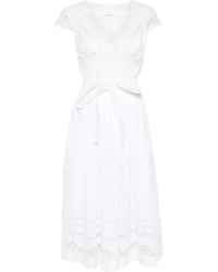 Ermanno Scervino - Lace-Details V-Neck Midi Dress - Lyst