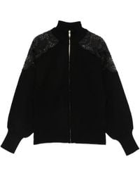 Twinset - Lace-Detail Zip-Up Jacket - Lyst