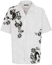 Dolce & Gabbana - Gestreiftes Hemd mit Blumen-Print - Lyst
