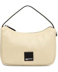 Karl Lagerfeld - Logo-Patch Leather Shoulder Bag - Lyst