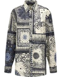 Roberto Cavalli - Hemdkleid Mit Bandana-Print - Lyst