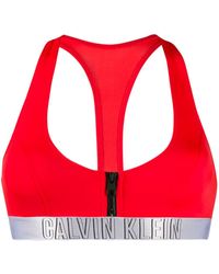 Calvin Klein Top de bikini estilo corpiño - Rojo