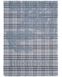 Burberry - Wide Knight Check Wool-Silk Scarf - Lyst