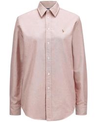 Polo Ralph Lauren - Embroidered-Logo Long-Sleeved Shirt - Lyst