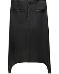 Courreges - Jupe Mi-Longue En Cuir À Bretelles - Lyst