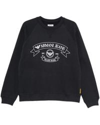 Emporio Armani - Logo-Print Raglan-Sleeve Sweater - Lyst